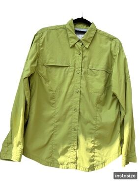 Columbia Lime Green Lightweight Button-Down Shirt